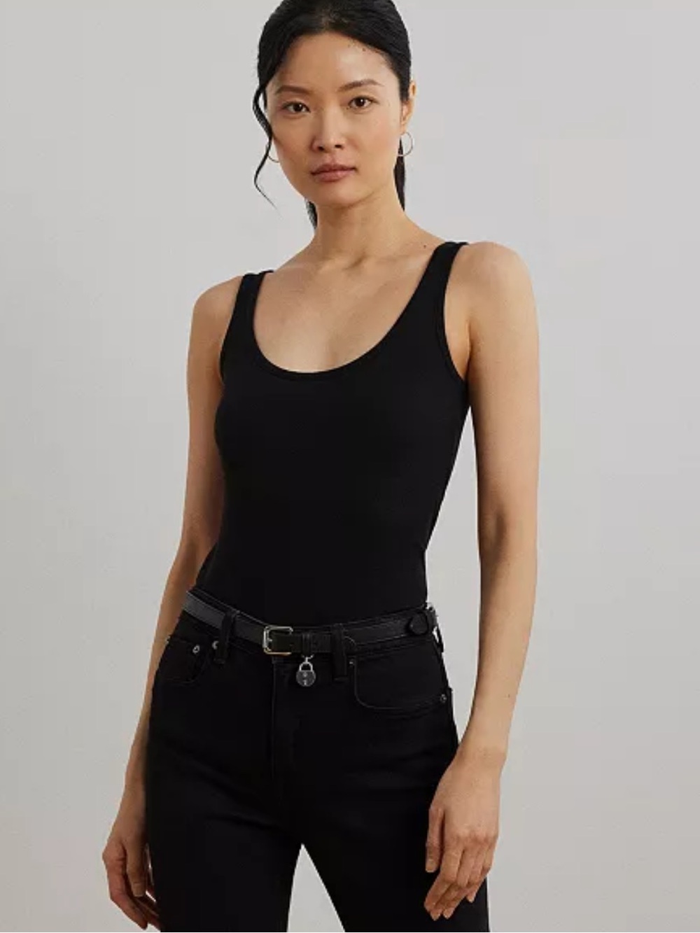 NWT Lauren Ralph Lauren Women’s Black Stretch Tank Top Size Small